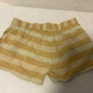 Patagonia Island Hemp Shorts Womens Small‎ Yellow Striped Organic Cotton 57085